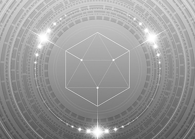 Grey Sacred Geometry Glyph