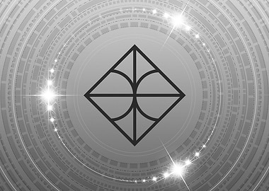 Grey Geometric Glyph Rune