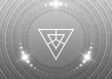 Grey Geometric Glyph Rune