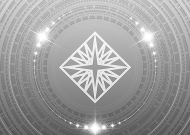 Grey Geometric Glyph Rune