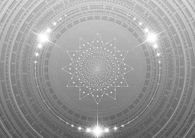 Grey Sacred Geometry Glyph