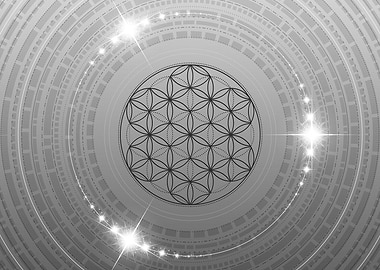 Grey Geometric Glyph Rune