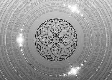 Grey Geometric Glyph Rune