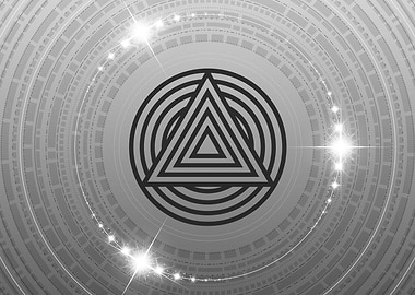 Grey Geometric Glyph Rune