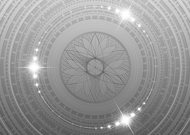 Grey Geometric Glyph Rune