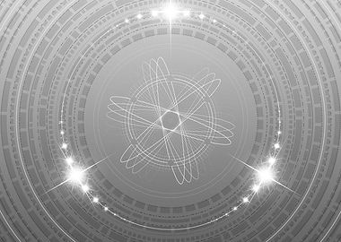 Grey Geometric Glyph Rune