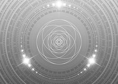 Grey Sacred Geometry Glyph