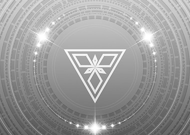 Grey Geometric Glyph Rune