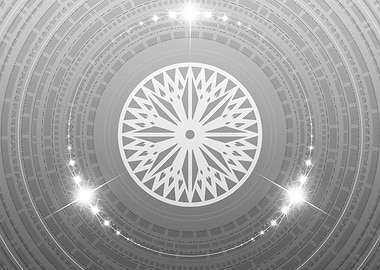 Grey Geometric Glyph Rune