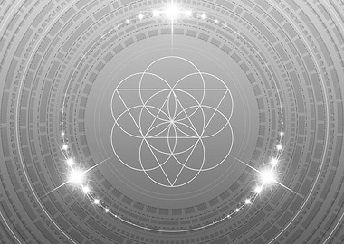 Grey Sacred Geometry Glyph