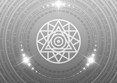 Grey Geometric Glyph Rune