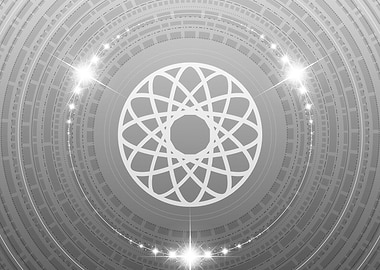 Grey Geometric Glyph Rune