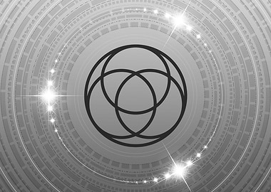 Grey Geometric Glyph Rune