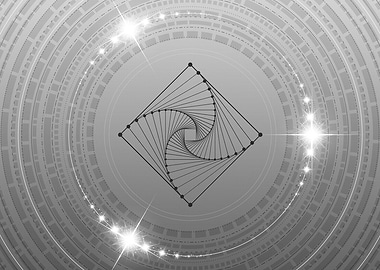 Grey Geometric Glyph Rune