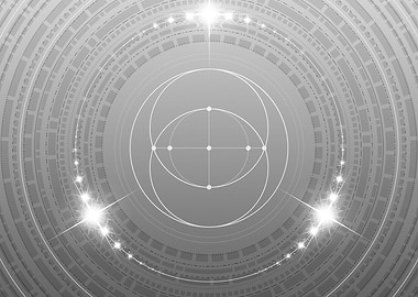 Grey Geometric Glyph Rune