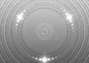 Grey Sacred Geometry Glyph