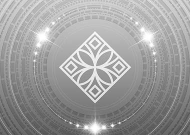 Grey Geometric Glyph Rune