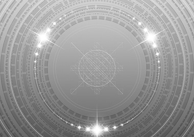 Grey Geometric Glyph Rune