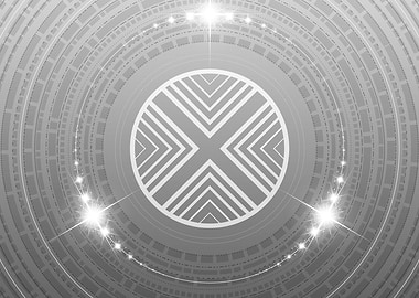 Grey Sacred Geometry Glyph