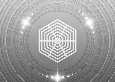 Grey Sacred Geometry Glyph