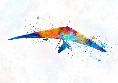 Hang gliding in watercolor