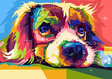 Popart Colorful Dog
