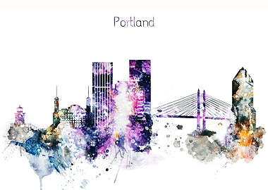 Portland City Skyline