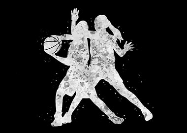 Basketball girl dribble