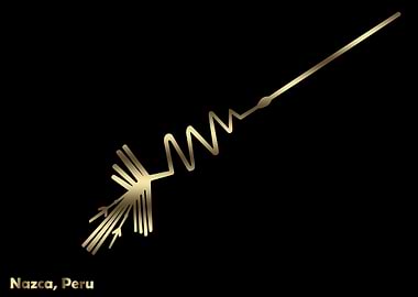 NAZCA LINE HERON BIRD