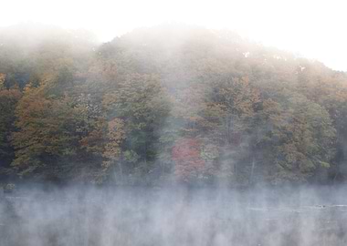 Autumn Lake View in Japan