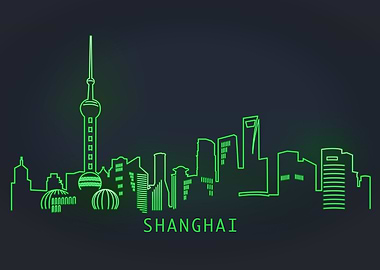 Shanghai Neon Skyline