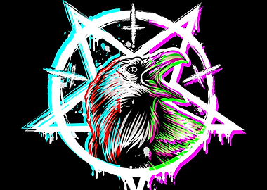 Pentagram Crow Raven
