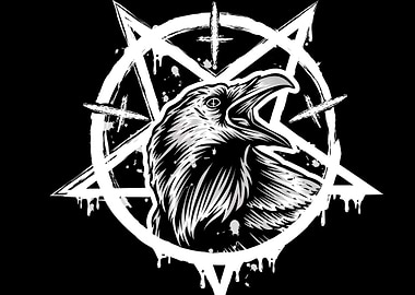 Pentagram Crow Raven
