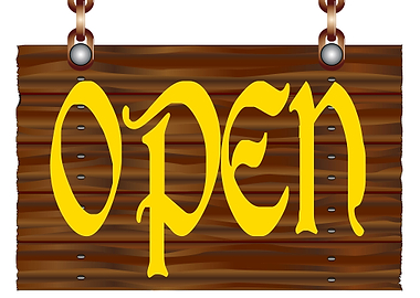Hanging Wooden Open Sign