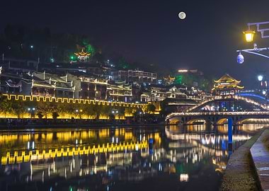 Night view of the ancient