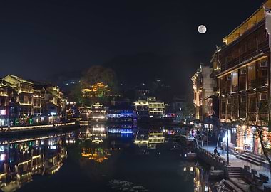 Night view of the ancient