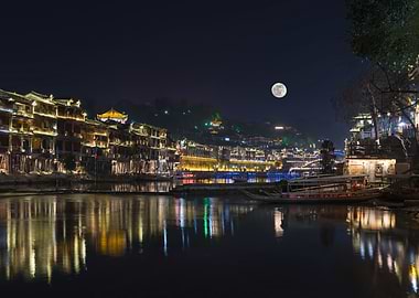 Night view of the ancient