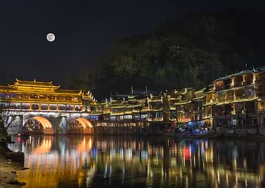 Night view of the ancient