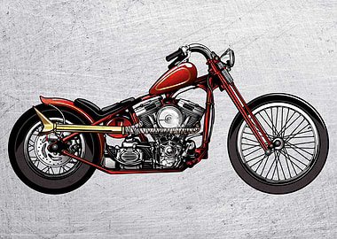 Motorbike Wall Poster Art6