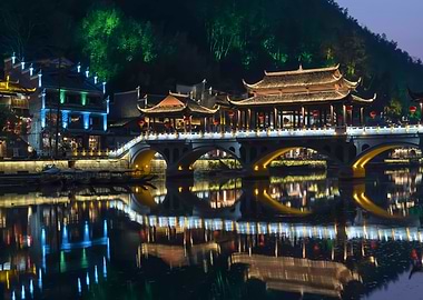 Night view of the ancient