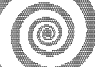Hypnotic spiral ASCII char