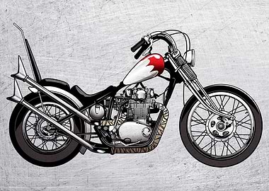 Motorbike Wall Poster Art1