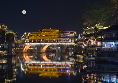 Night view of the ancient