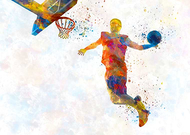 watercolor basketball