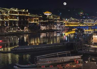 Night view of the ancient