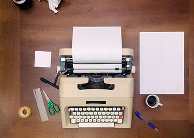 Typewriter creative desk