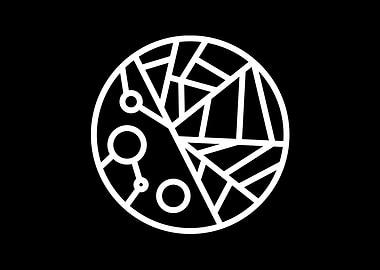 White Geometric Glyph Sign