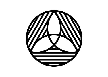 White Geometric Glyph Sign