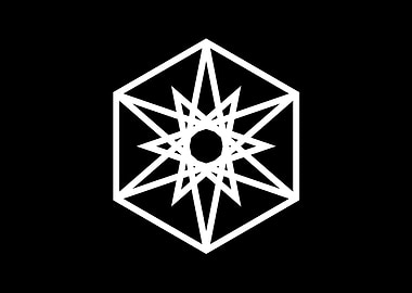 White Geometric Glyph Sign