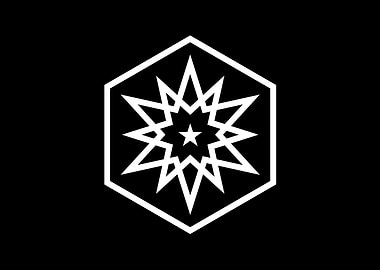 White Geometric Glyph Sign